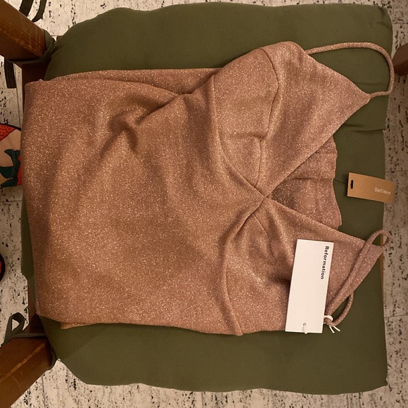 NWT Reformation Disco Dress in Rose Sparkle - Picture 11 of 13